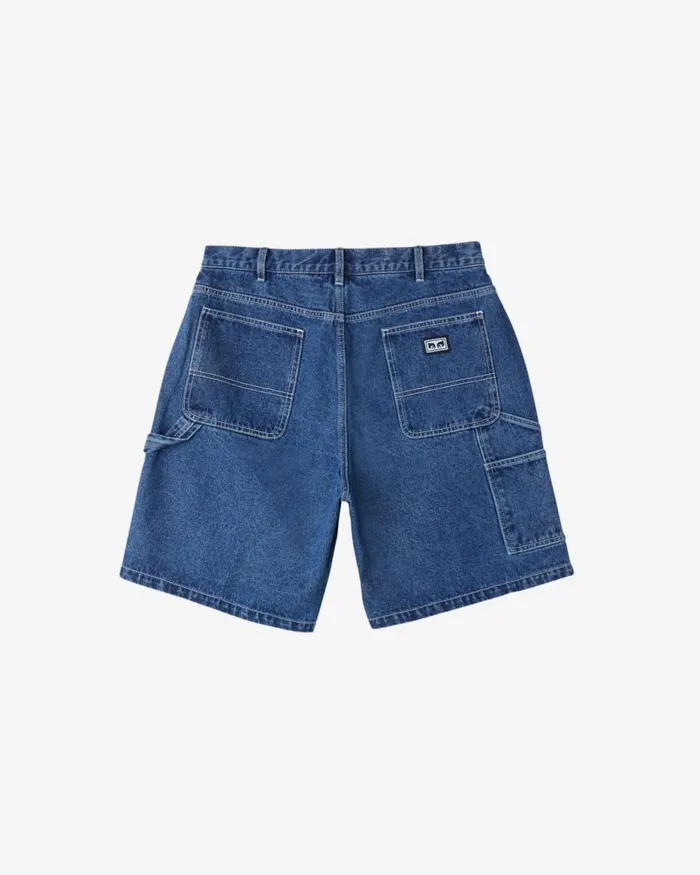 Men BIGWIG DENIM CARPENTER SHORT Stone Wash Indigo OBEY Clothing BIGWIG