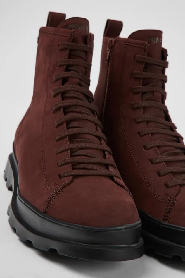 Men Camper Ankle Boots Brutus HYDROSHIELD Burgundy Medium Lace Boot
