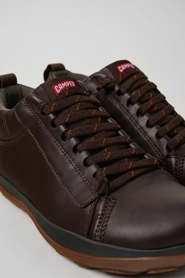 Men Camper Ankle Boots Peu Pista GORETEX Brown Leather Shoes