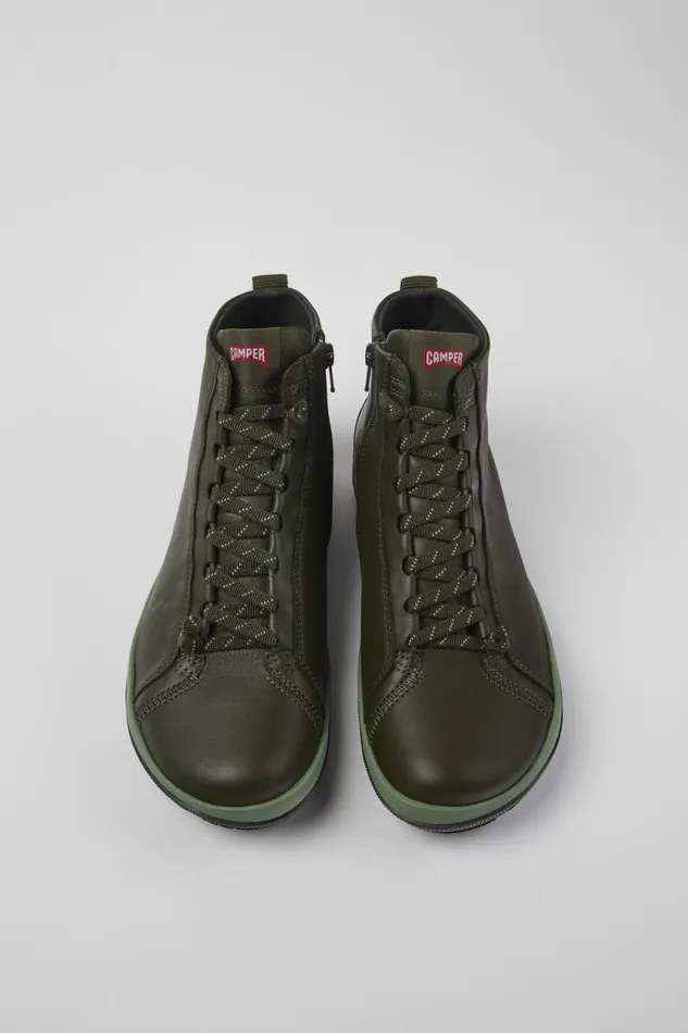 Men Camper Ankle Boots Peu Pista GORETEX Green Leather Ankle Boots Men Camper Ankle Boots Peu Pista GORETEX Green Leather Ankle Boots