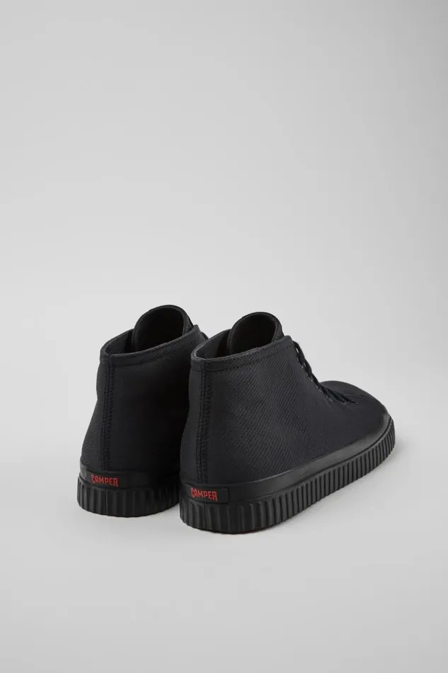 Men Camper Ankle Boots Peu Roda Black Recycled Cotton Sneakers Men Camper Ankle Boots Peu Roda Black Recycled Cotton Sneakers