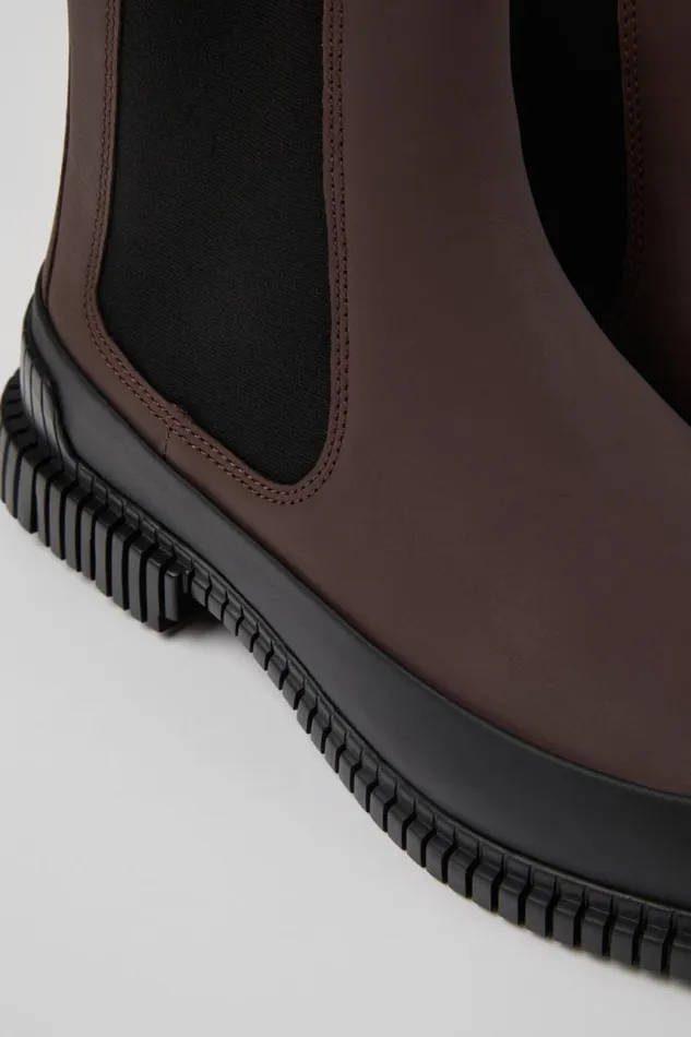 Men Camper Ankle Boots Pix Brown And Black Leather Chelsea Boots
