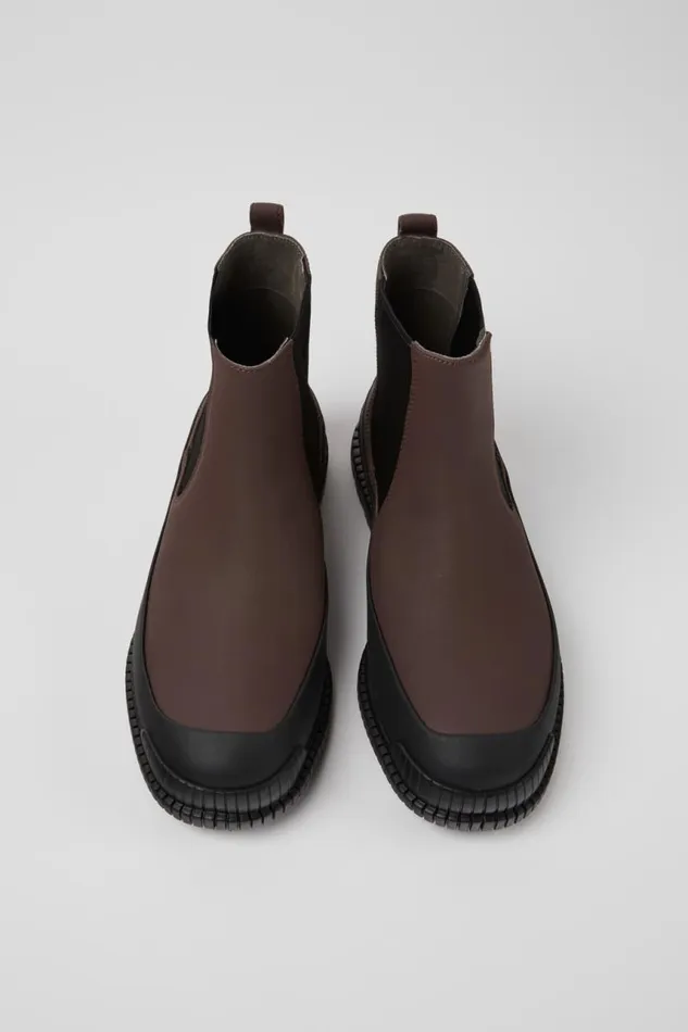 Men Camper Ankle Boots Pix Brown And Black Leather Chelsea Boots Men Camper Ankle Boots Pix Brown And Black Leather Chelsea Boots