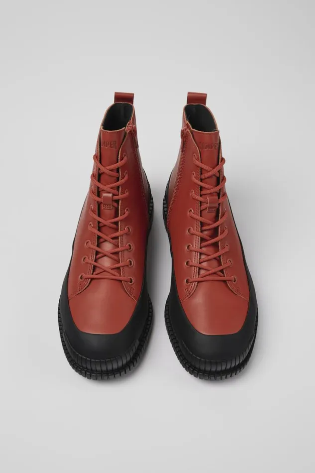 Men Camper Ankle Boots Pix Brown And Black Leather Laceup Boots Men Camper Ankle Boots Pix Brown And Black Leather Laceup Boots