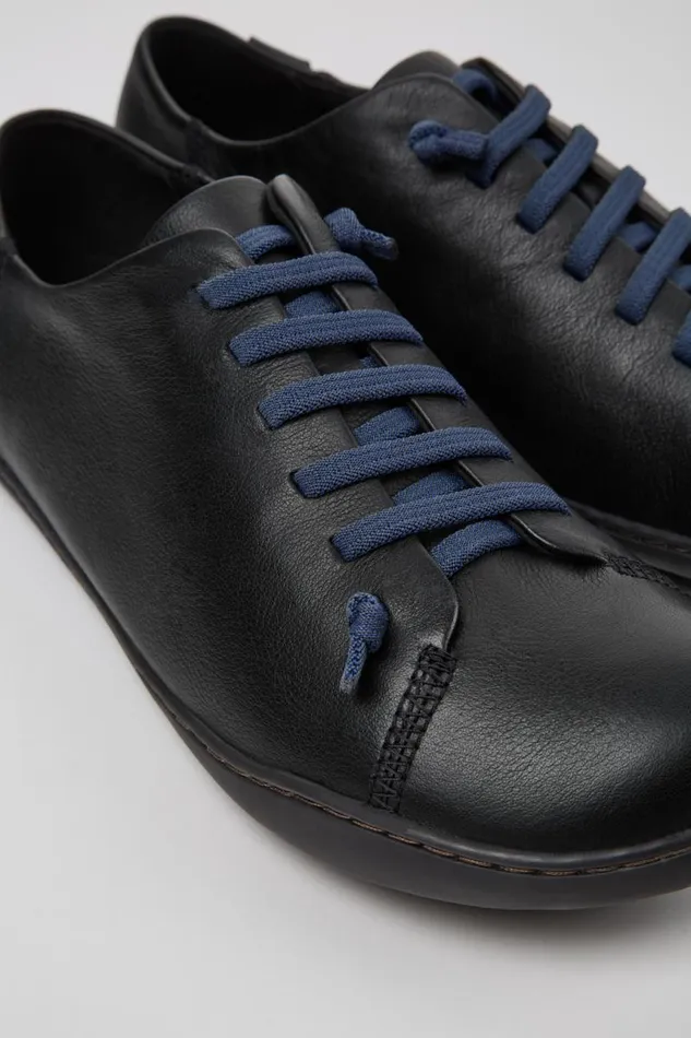 Men Camper Casual Shoes Peu Black Leather Shoes