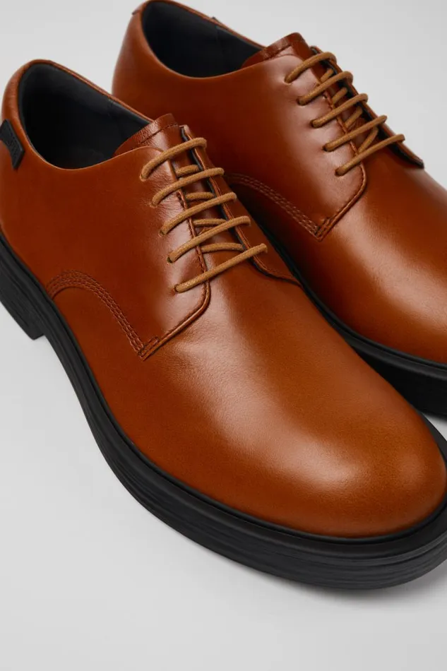 Men Camper Formal Shoes Dean Brown Leather Shoe
