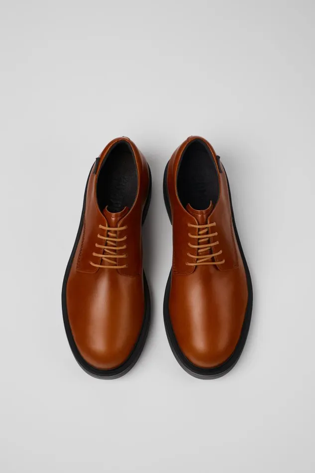 Men Camper Formal Shoes Dean Brown Leather Shoe Men Camper Formal Shoes Dean Brown Leather Shoe