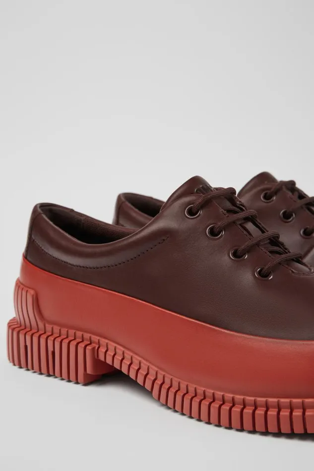 Men Camper Formal Shoes Pix Red And Brown Shoes
