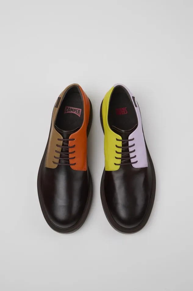 Men Camper Formal Shoes Twins Brown Leather Shoes Men Camper Formal Shoes Twins Brown Leather Shoes