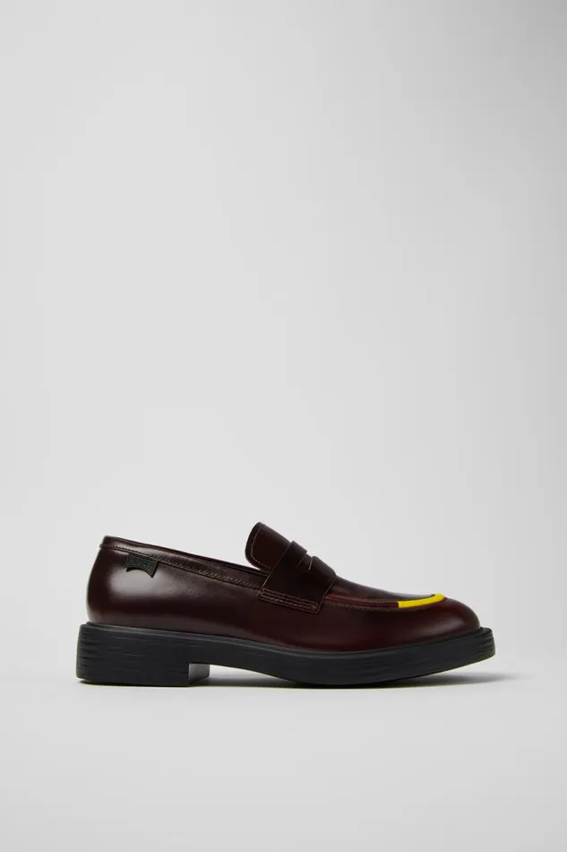 Men Camper Formal Shoes Twins Burgundy Leather Shoes Men Camper Formal Shoes Twins Burgundy Leather Shoes