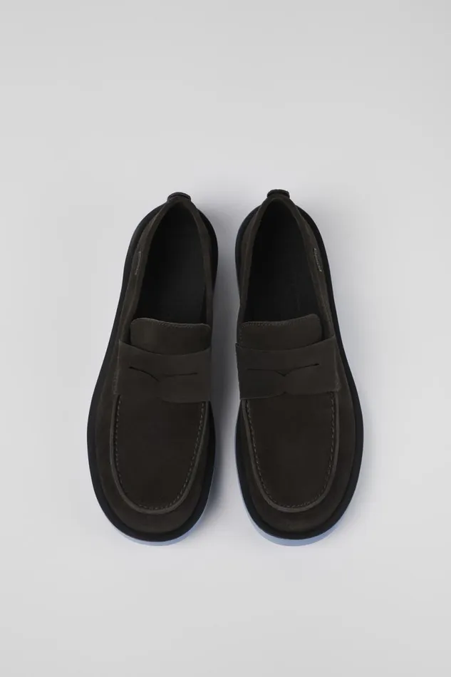 Men Camper Formal Shoes Wagon Gray Nubuck Moccasin Men Camper Formal Shoes Wagon Gray Nubuck Moccasin