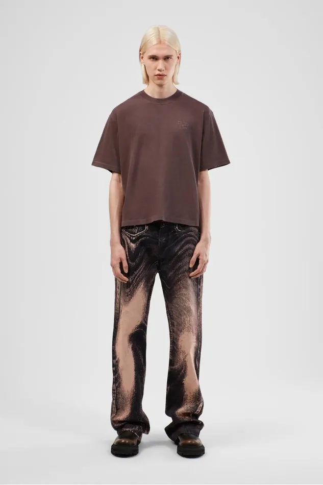 Men Camper Jersey TShirt Dusty Brown Organic Cotton TShirt