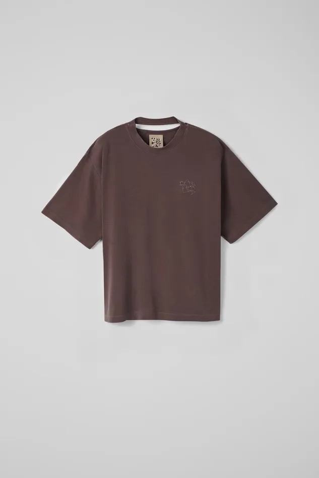 Men Camper Jersey TShirt Dusty Brown Organic Cotton TShirt Men Camper Jersey TShirt Dusty Brown Organic Cotton TShirt