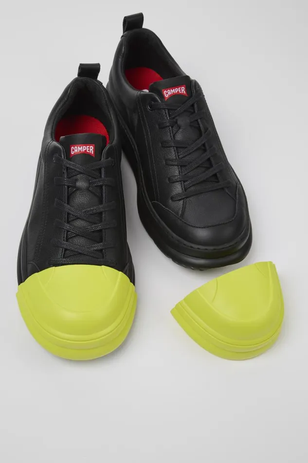 Men Camper Sneakers Junction Runner Black Leather Sneakers