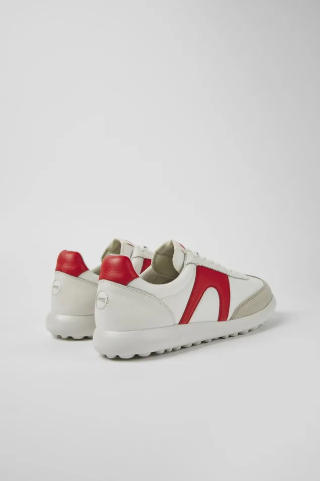 Men Camper Sneakers Pelotas XLite White And Red Textile And Leather Sneakers Men Camper Sneakers Pelotas XLite White And Red Textile And Leather Sneakers