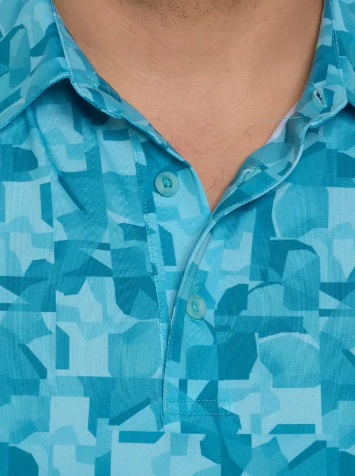 Men DAVOS PERFORMANCE POLO Teal Robert Graham Polos and TShirts
