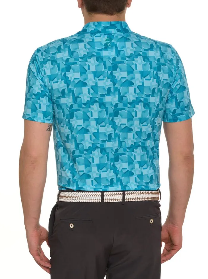 Men DAVOS PERFORMANCE POLO Teal Robert Graham Polos and TShirts