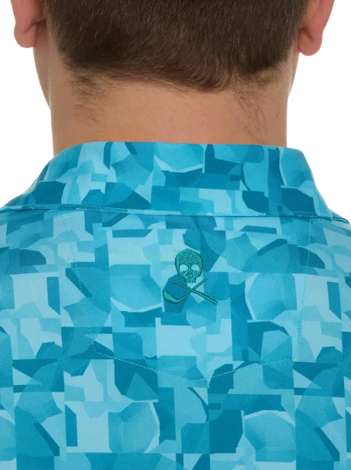 Men DAVOS PERFORMANCE POLO Teal Robert Graham Polos and TShirts