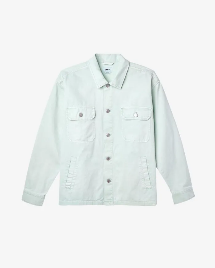 Men DIVISION SHIRT JACKET Pigment French Blue OBEY Clothing JACKETS