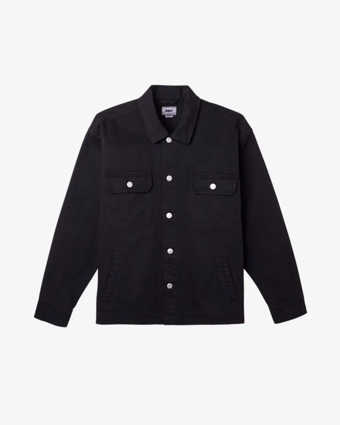 Men DIVISION SHIRT JACKET Pigment French Blue OBEY Clothing JACKETS