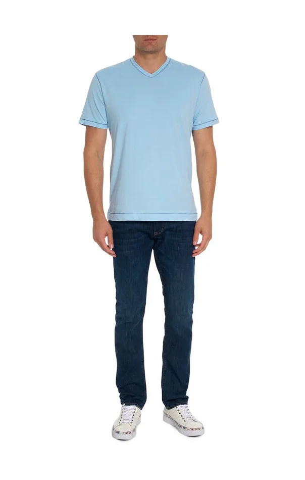 Men EASTWOOD TSHIRT Light Blue Robert Graham Sweaters and Knits