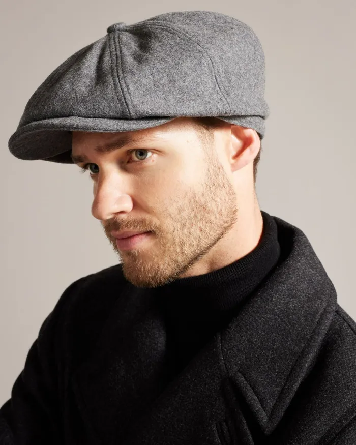 Men ELIOTTI 8211 Woollen Baker Boy Hat Grey Ted Baker Hats and Caps Men ELIOTTI 8211 Woollen Baker Boy Hat Grey Ted Baker Hats and Caps