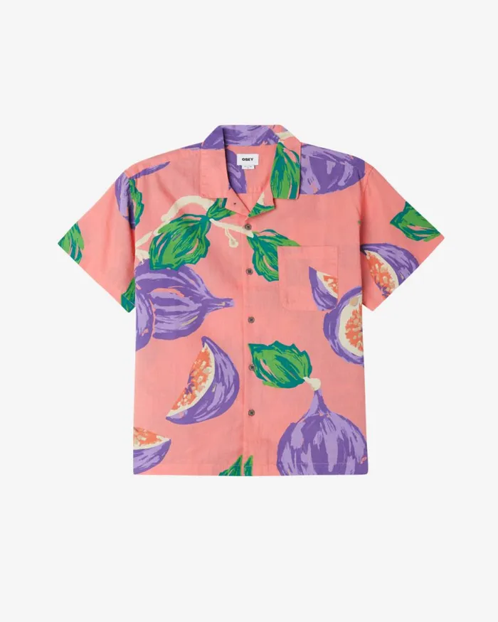 Men FIGS SHIRT Shell Pink Multi OBEY Clothing TOPS