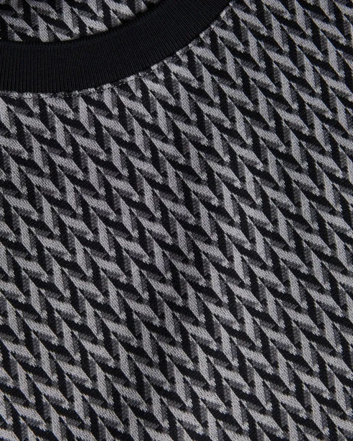 Men FINITY 8211 Jacquard Geometric Cotton TShirt Black Ted Baker Tops Men FINITY 8211 Jacquard Geometric Cotton TShirt Black Ted Baker Tops