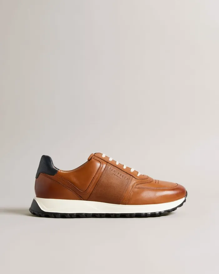Men FRAYNE 8211 Saffiano Leather Trainers Tan Ted Baker Trainers