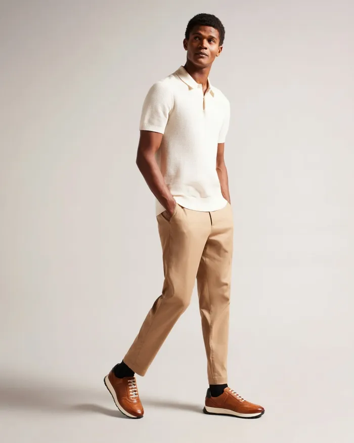 Men FRAYNE 8211 Saffiano Leather Trainers Tan Ted Baker Trainers