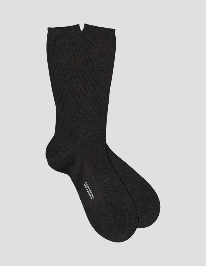 Men Full Rib Sock Dark Brown Margaret Howell Socks