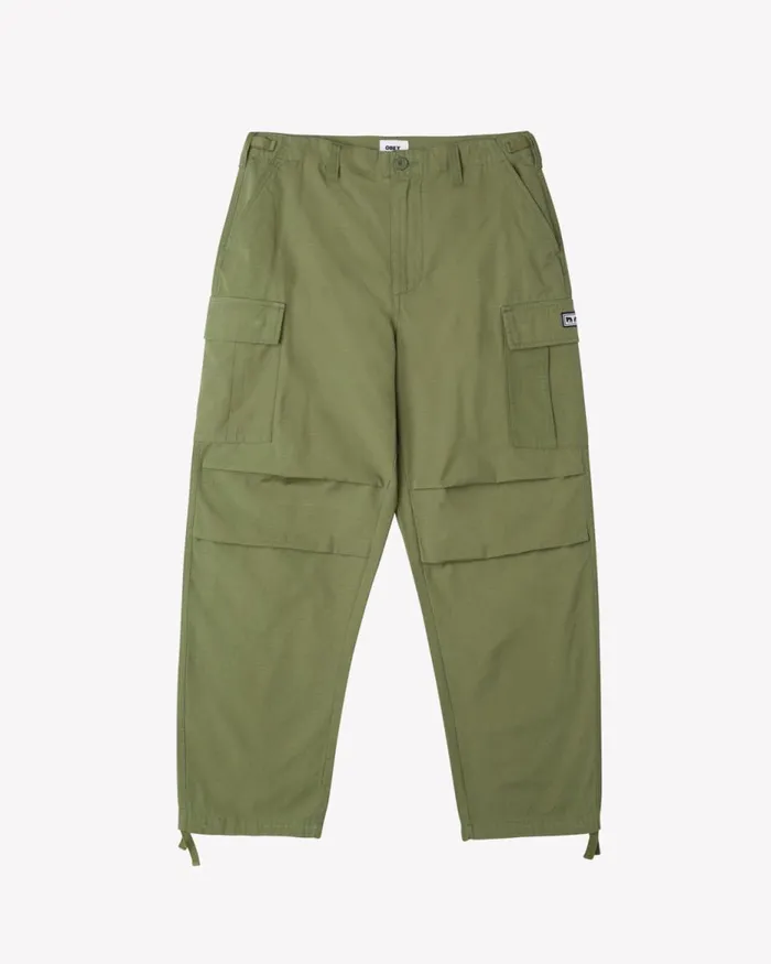 Men HARDWORK RIPSTOP CARGO PANT Silver Grey OBEY Clothing BOTTOMS