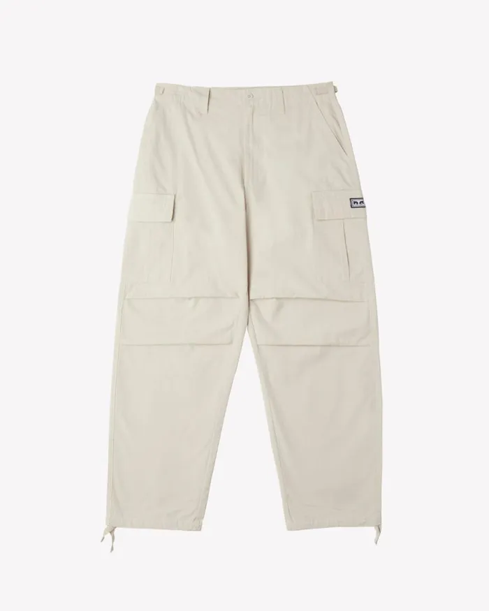 Men HARDWORK RIPSTOP CARGO PANT Silver Grey OBEY Clothing BOTTOMS