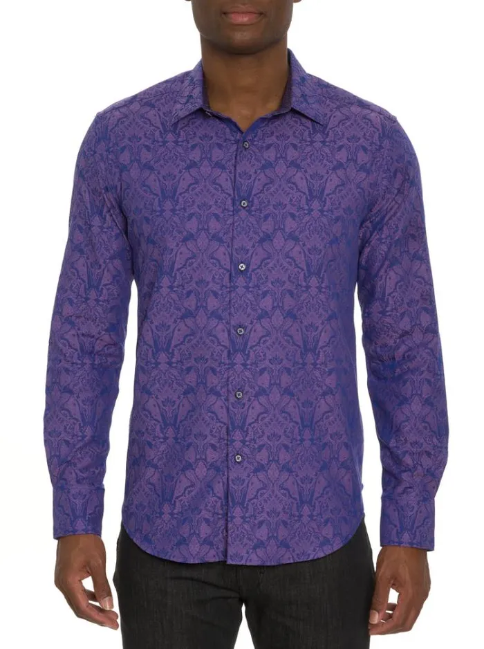 Men HIGHLAND 3 LONG SLEEVE BUTTON DOWN SHIRT Turquoise Robert Graham Button Down Shirts