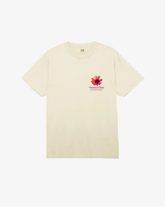 Men HOUSE OF FLORAL CLASSIC TSHIRT Cream OBEY Clothing TSHIRTS