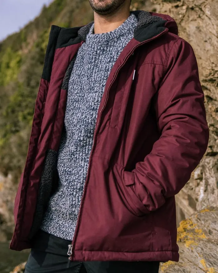 Men Jackets Passenger Discover Recycled Sherpa Lined Jacket Wine Wine