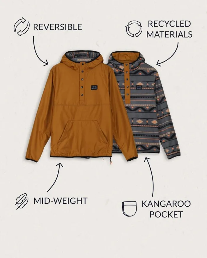 Men Jackets Passenger Journey Recycled Reversible Jacket Golden Brown Golden Brown