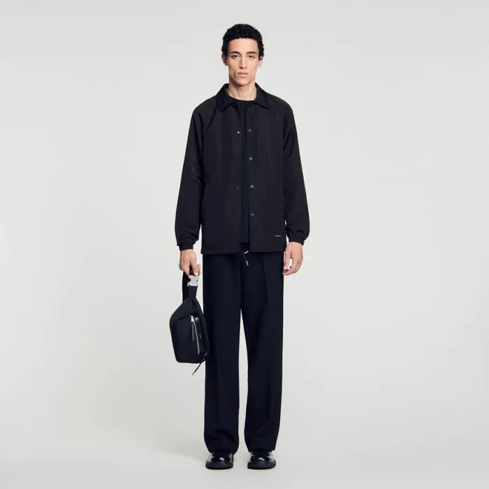 Men Jackets SANDRO Technical Fabric Jacket Black