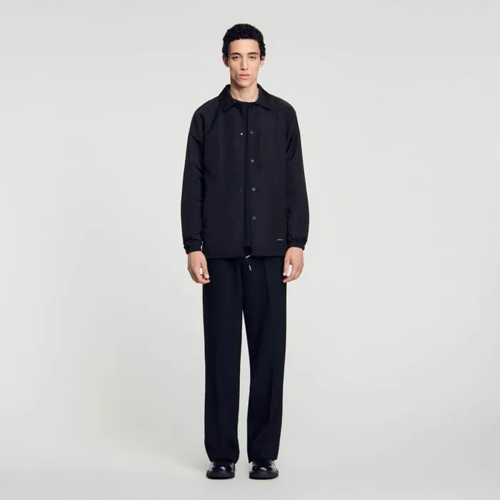 Men Jackets SANDRO Technical Fabric Jacket Black