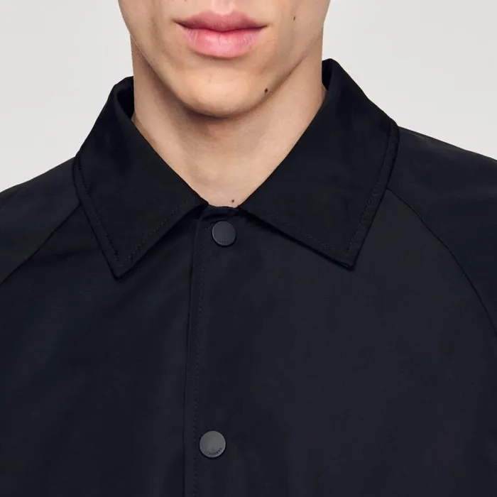 Men Jackets SANDRO Technical Fabric Jacket Black