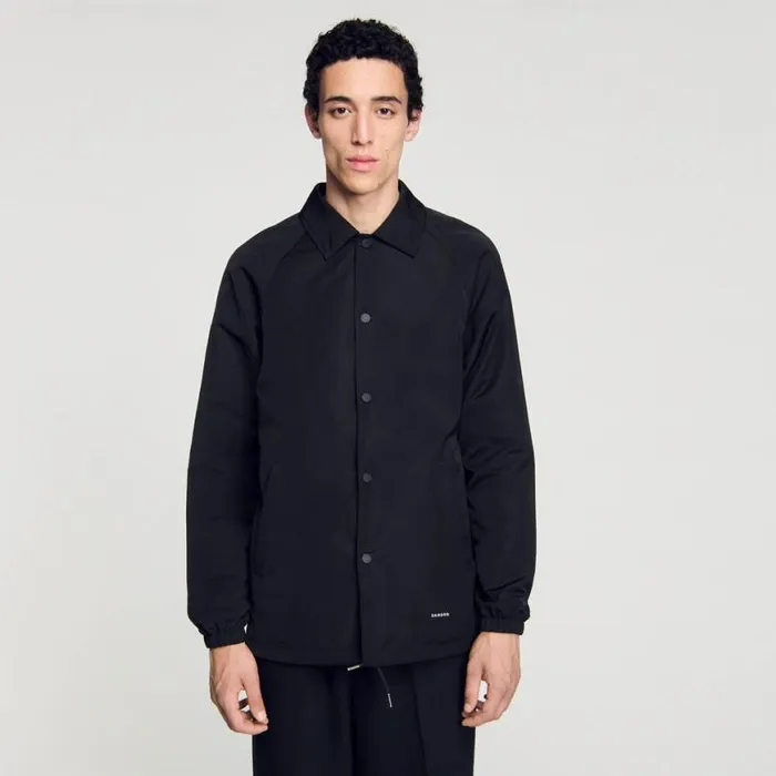 Men Jackets SANDRO Technical Fabric Jacket Black