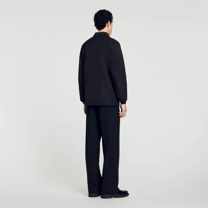 Men Jackets SANDRO Technical Fabric Jacket Black