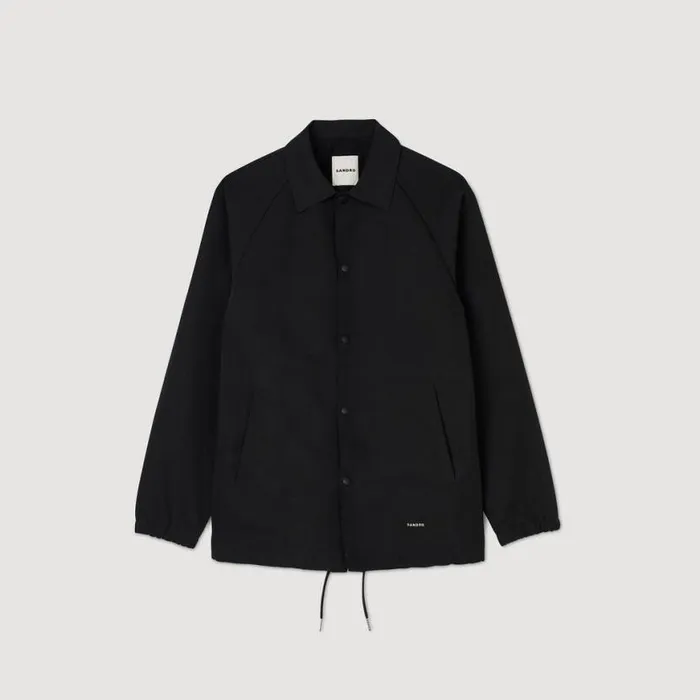 Men Jackets SANDRO Technical Fabric Jacket Black