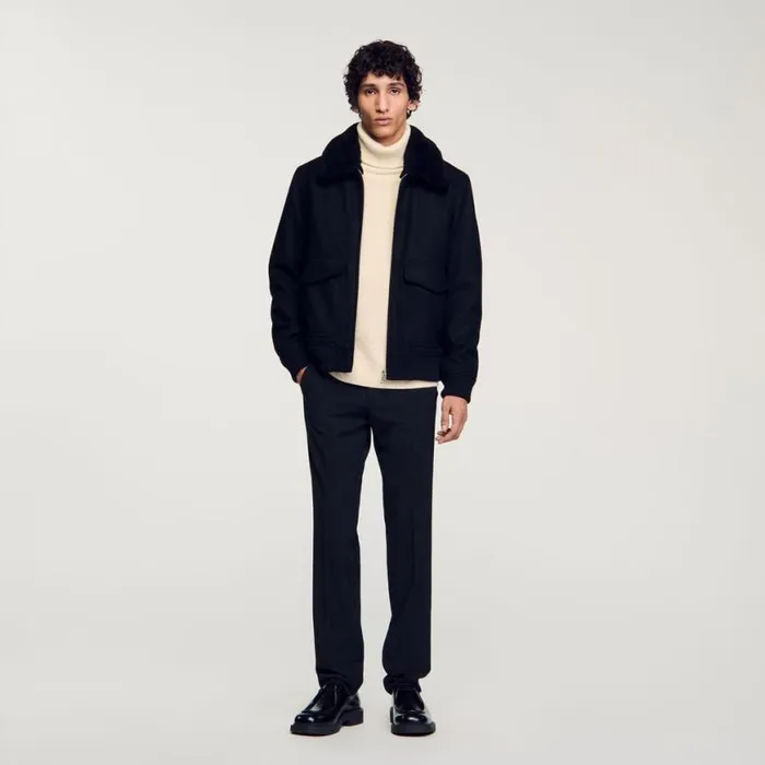 Men Jackets SANDRO Zipup Jacket Black