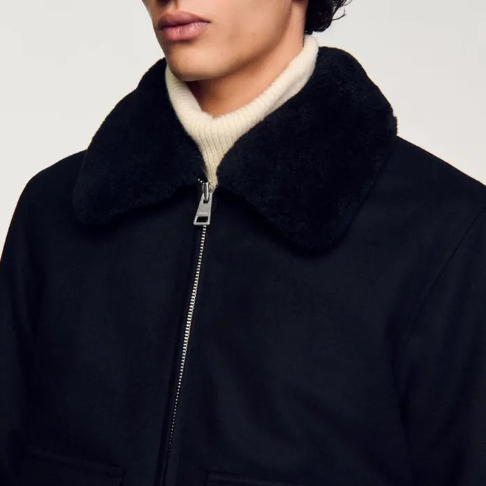 Men Jackets SANDRO Zipup Jacket Black