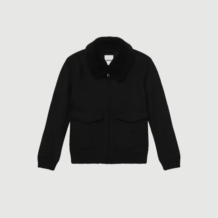Men Jackets SANDRO Zipup Jacket Black