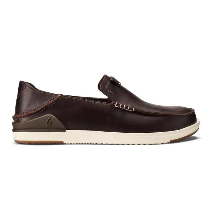 Men Kkaha Mens Leather SlipOn Shoes Dark Java Olukai SlipOn