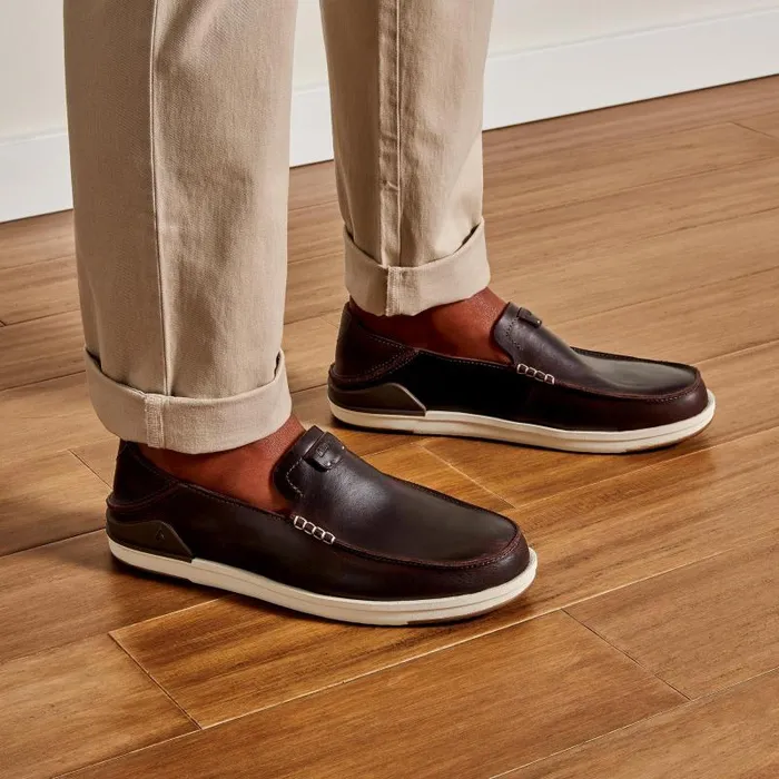 Men Kkaha Mens Leather SlipOn Shoes Dark Java Olukai SlipOn Men Kkaha Mens Leather SlipOn Shoes Dark Java Olukai SlipOn