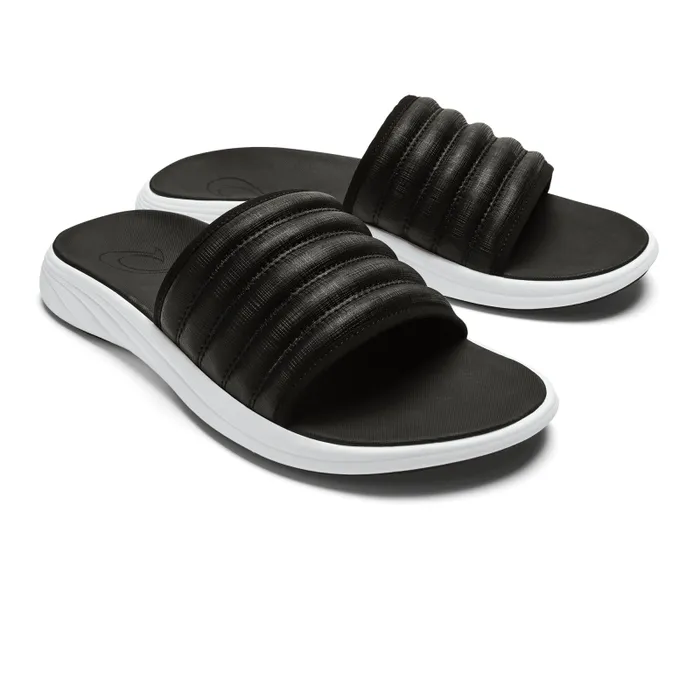 Men Komo Slide Mens Beach Slide Sandals Black Olukai WaterFriendly Men Komo Slide Mens Beach Slide Sandals Black Olukai WaterFriendly