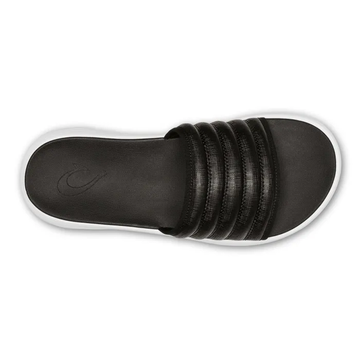 Men Komo Slide Mens Beach Slide Sandals Black Olukai WaterFriendly Men Komo Slide Mens Beach Slide Sandals Black Olukai WaterFriendly